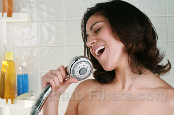 Woman with a Shower Filter